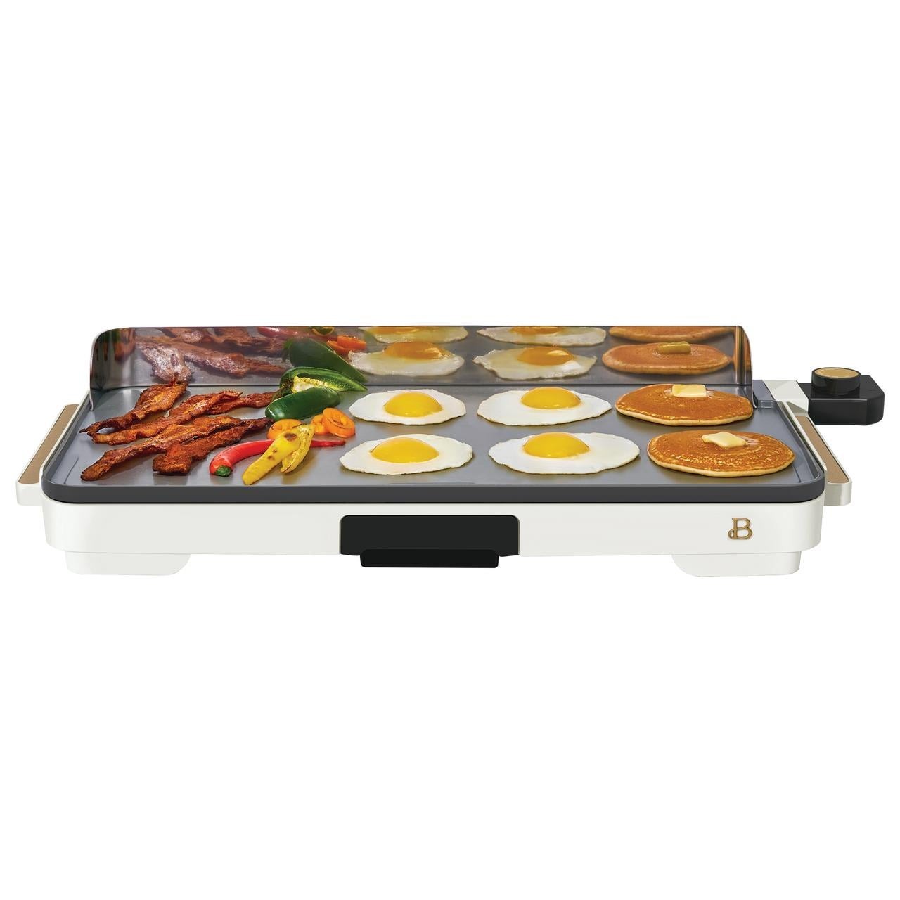 Beautiful XL Electric Griddle 12″ x 22″ Non-stick, White Icing by Drew Barrymore