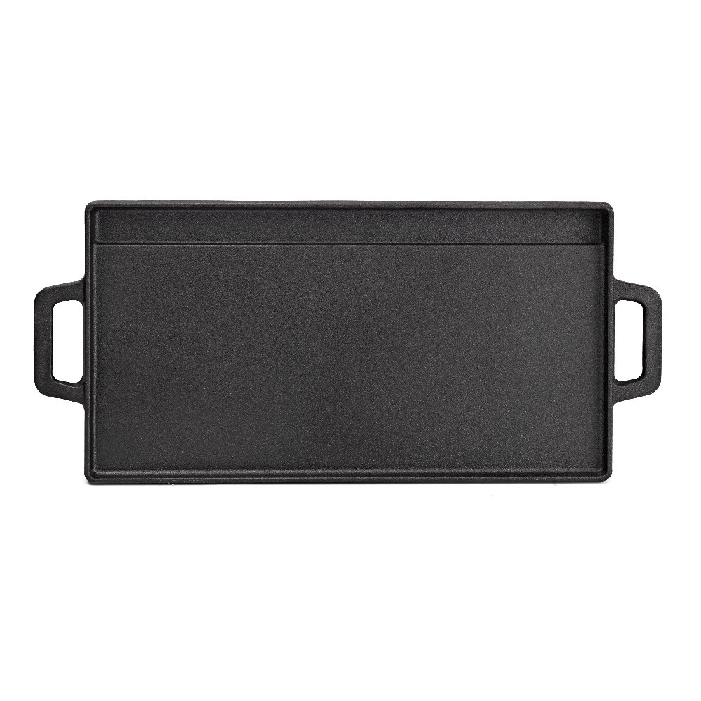 Deluxe Cast Iron Reversible Grill Griddle Plate, Black,Hand Wash