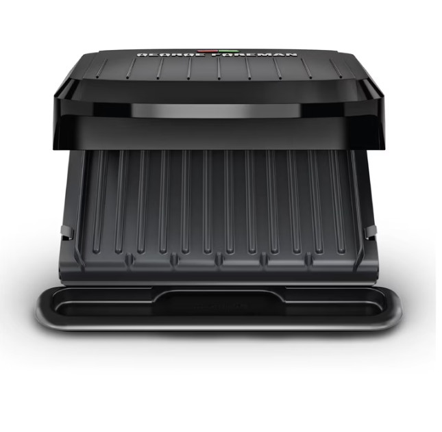 George Foreman 4-Serving Electric Grill Panini Press Removable Plates