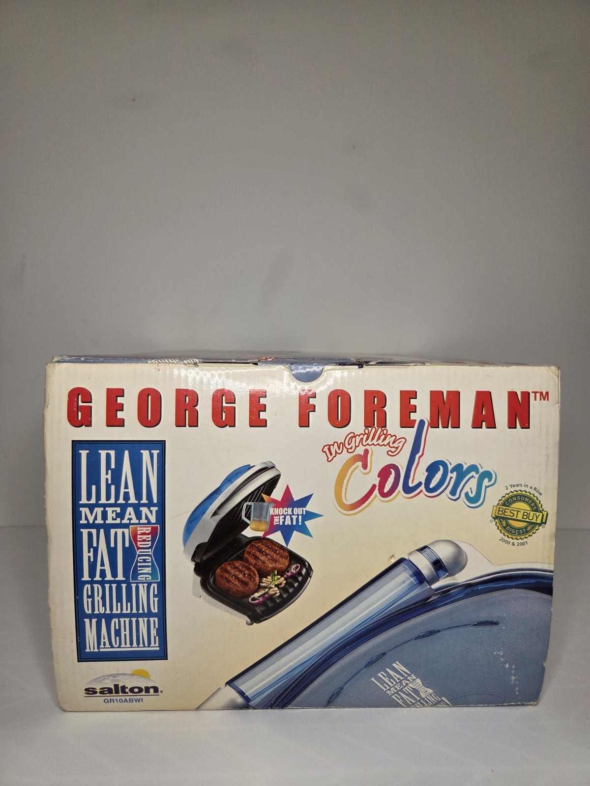 ​George Foreman Lean Mean Fat Reducing Grilling Machine Blue GR10ABWI New In Box