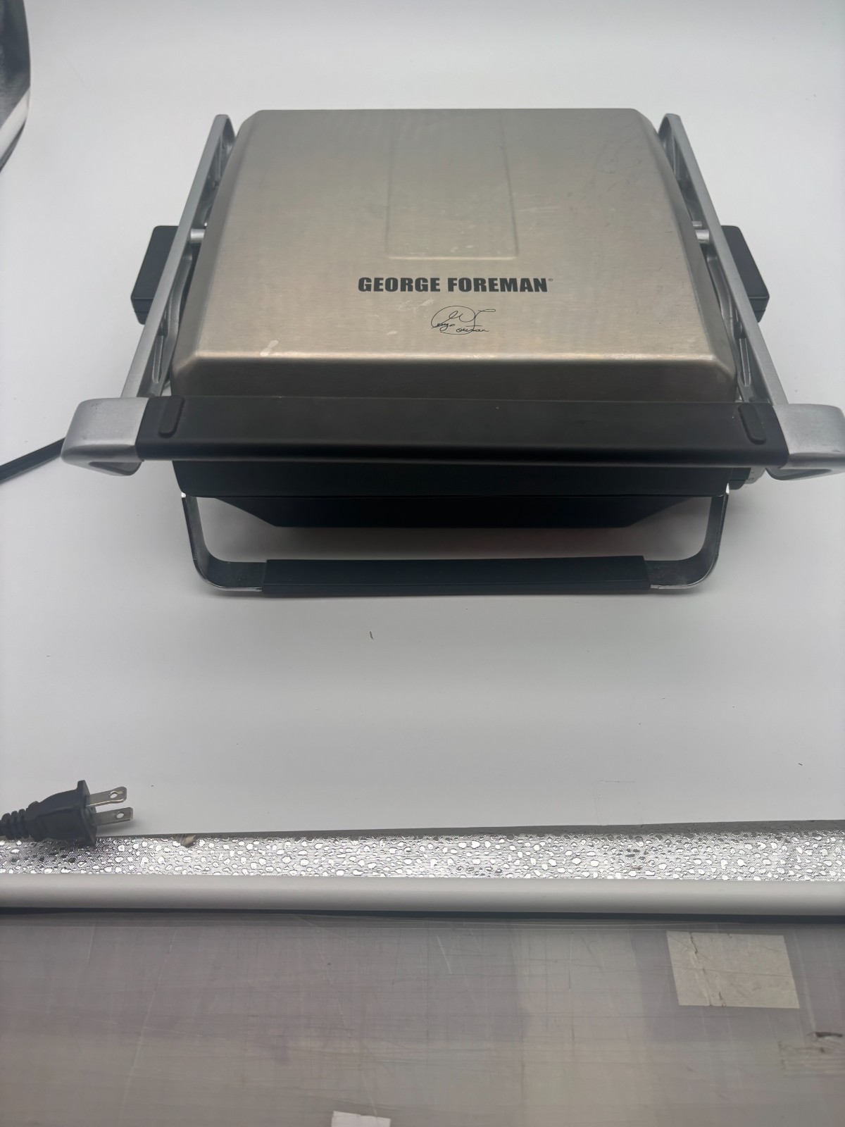 George Foreman Electric 6 Serving Stainless Steel Grilling Machine W Timer Works