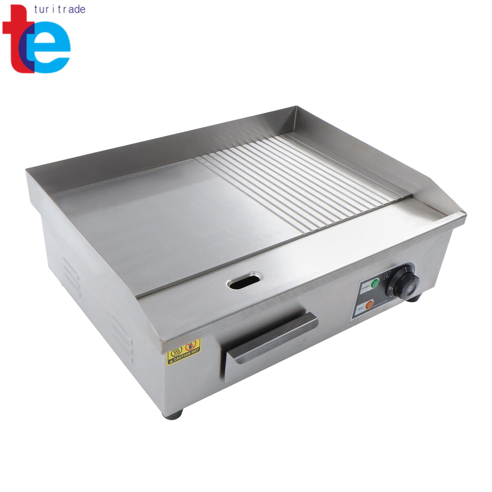 Commercial Electric Griddle, 1600W Countertop Half-Flat Top Grill, 22in