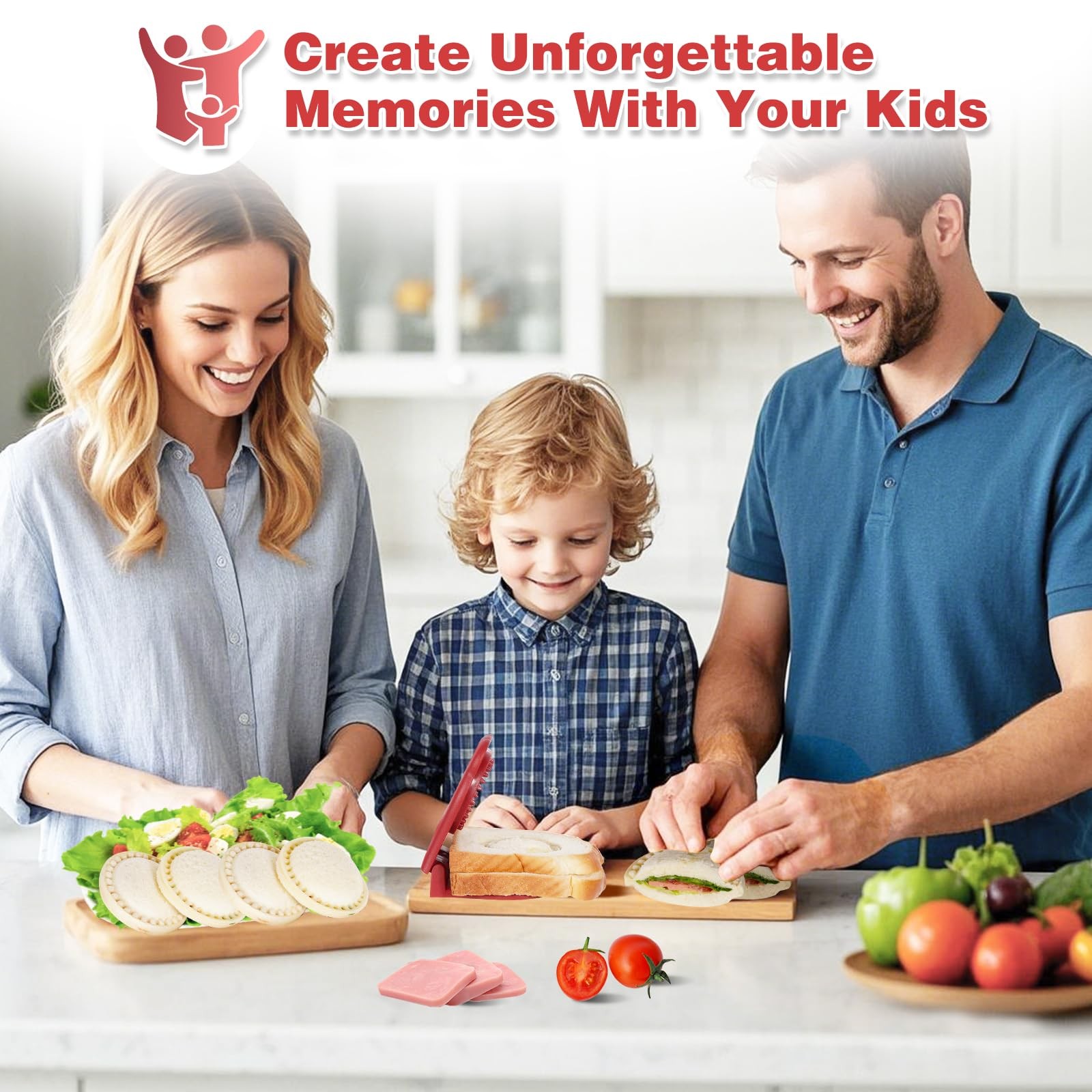 Leak-Proof & BPA-free Sandwich Cutter and Sealer for Peanut Butter&Jelly,Roun…