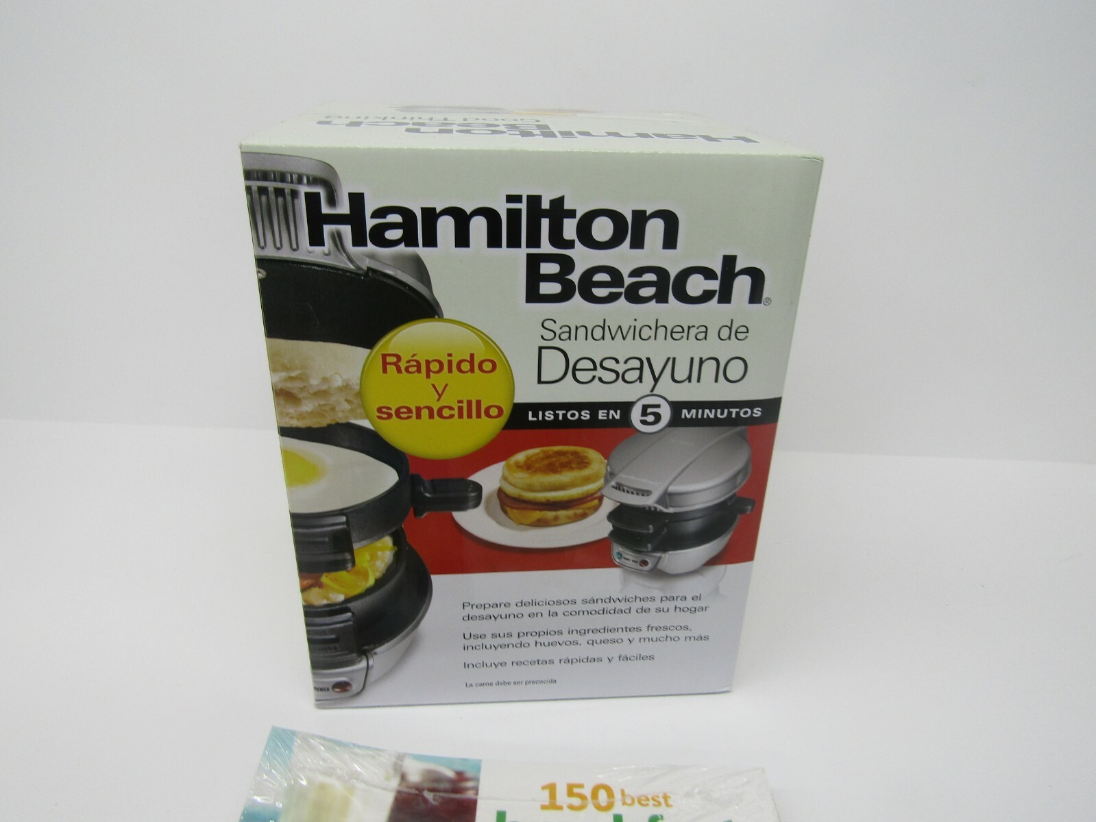 Hamilton Beach Breakfast Sandwich Maker 25475 Egg McMuffin Style St29 & Cookbook
