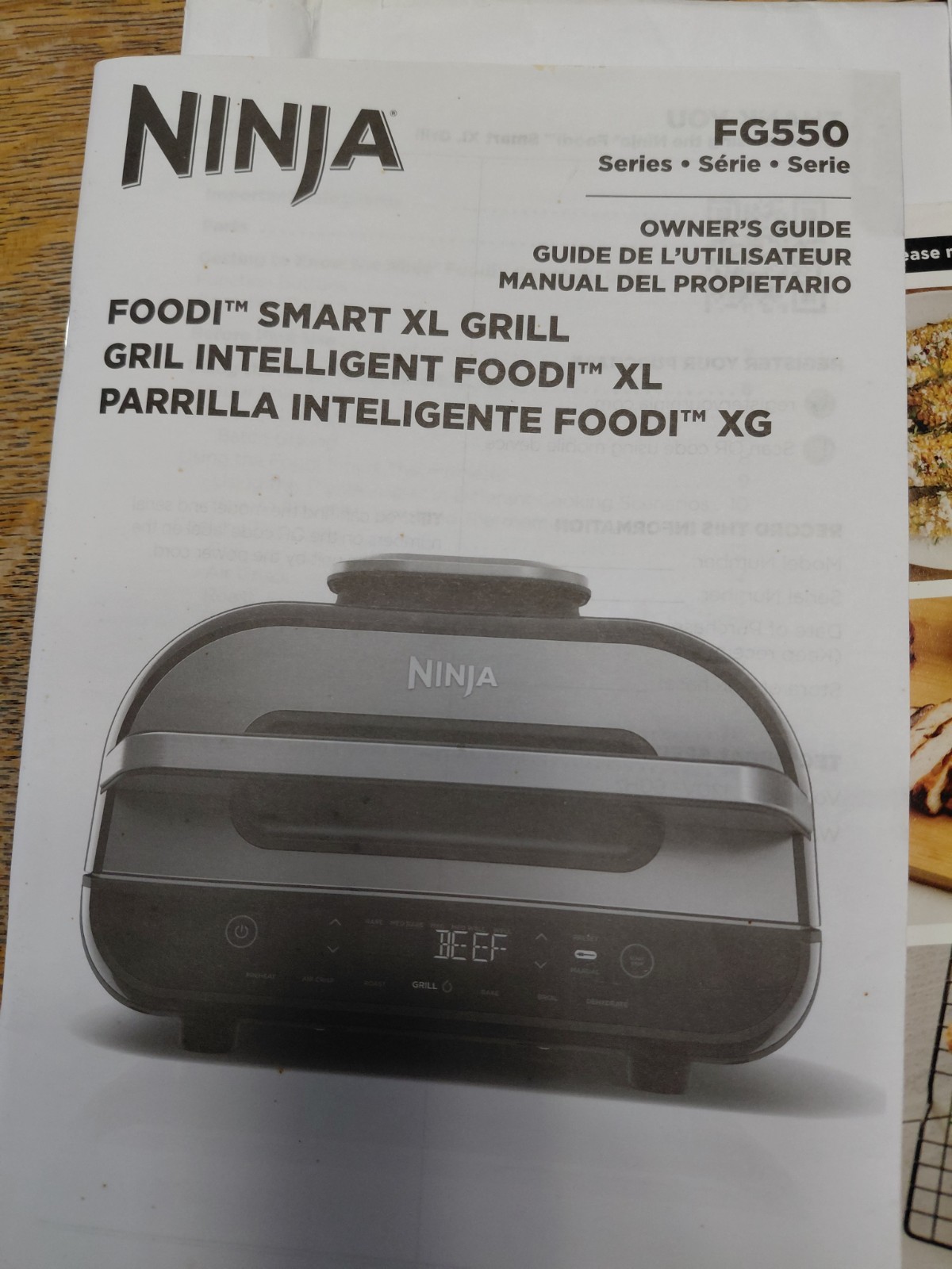 Ninja Foodi Smart XL Grill FG551W/ Grill Plate and Basket, all accessories,READ