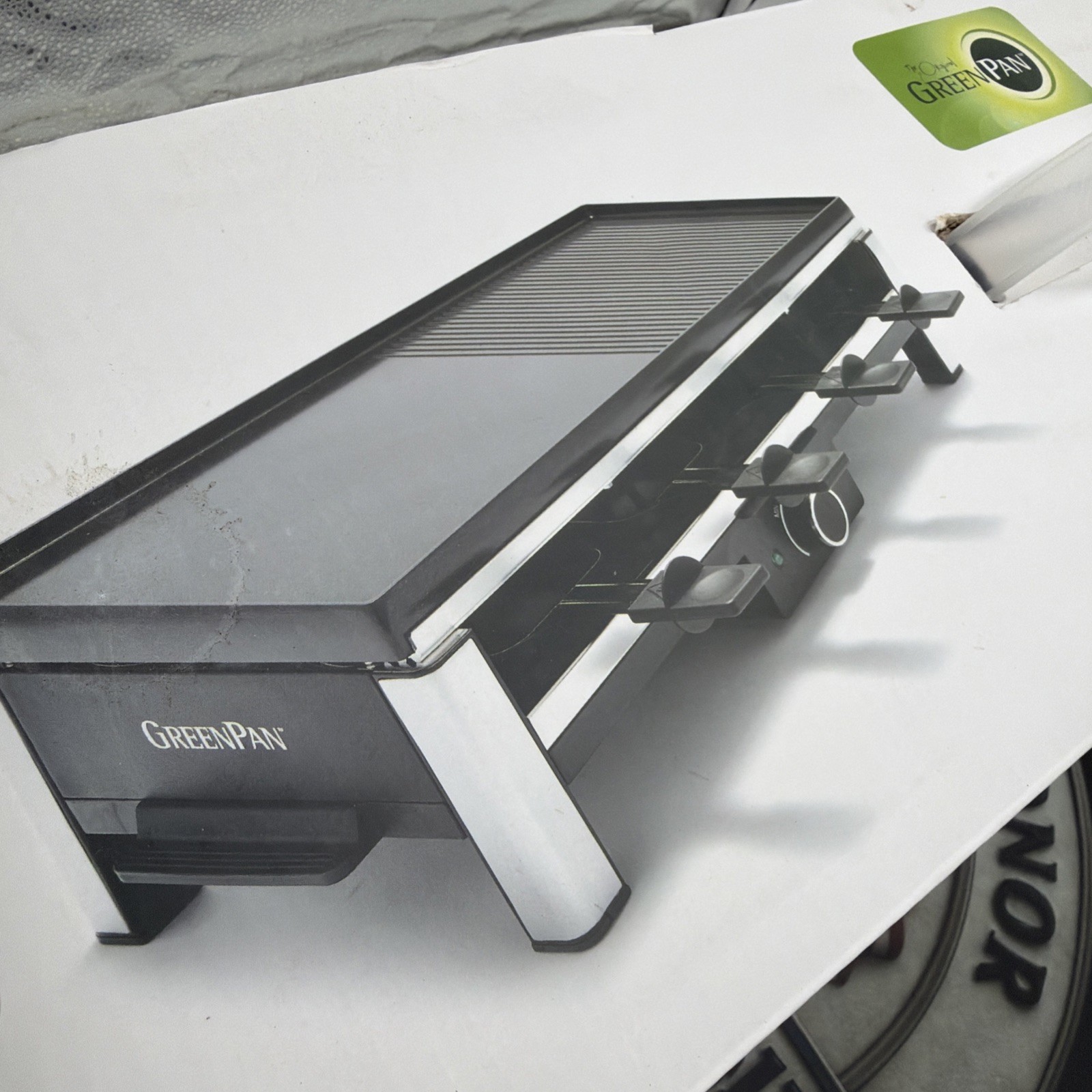 GreenPan Ultimate Gourmet Grill Reversible Griddle 8 Pans Nonstick Ceramic Elect