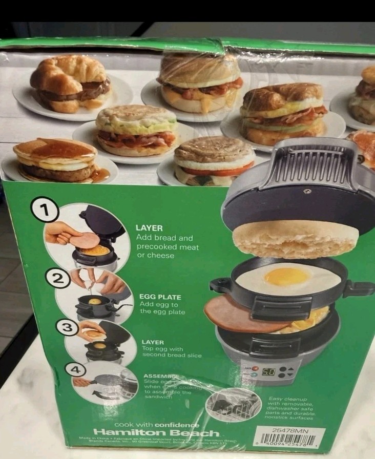 NEW Hamilton Beach 25478 MN Breakfast Sandwich Maker