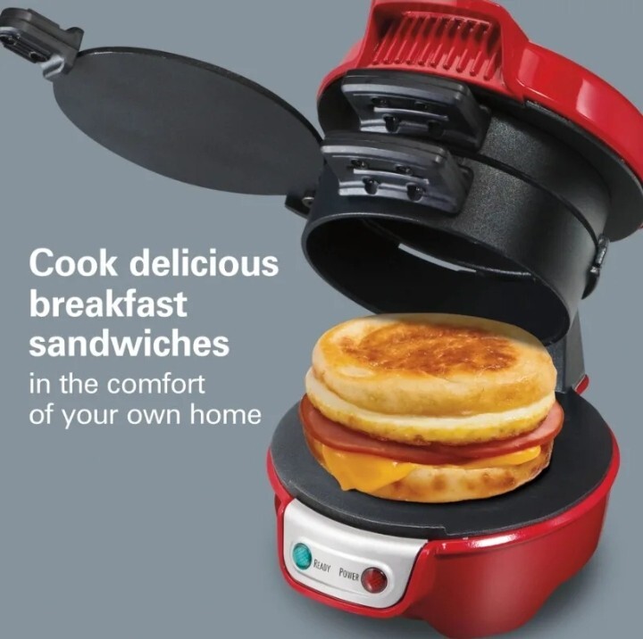 Hamilton Beach Breakfast Sandwich Maker Red 25476 Fast and Simple Easy Clean USA