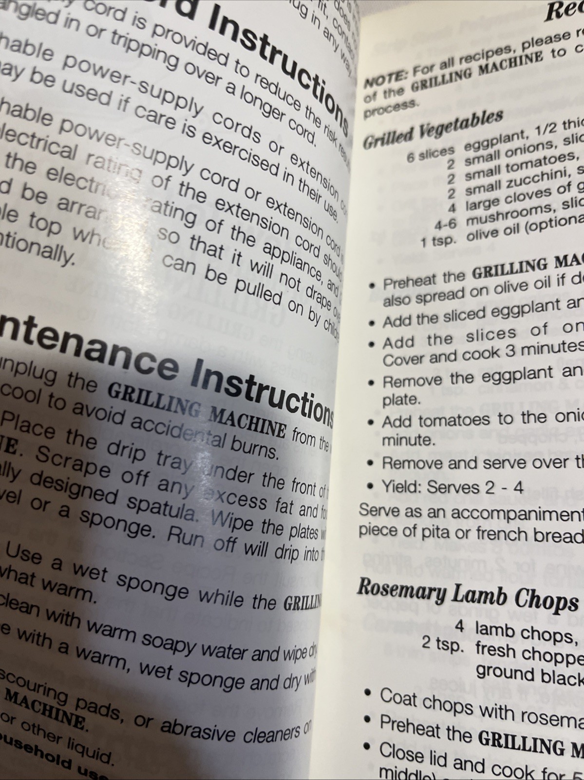 George Foreman Grill GR30 Owner’s Manual User Guide & Recipes