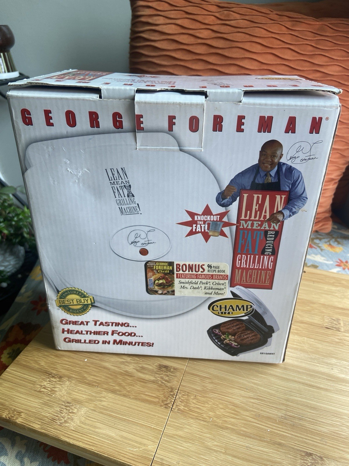George Foreman Champ Size Grill Lean Mean Fat Grilling Machine NEW IN BOX