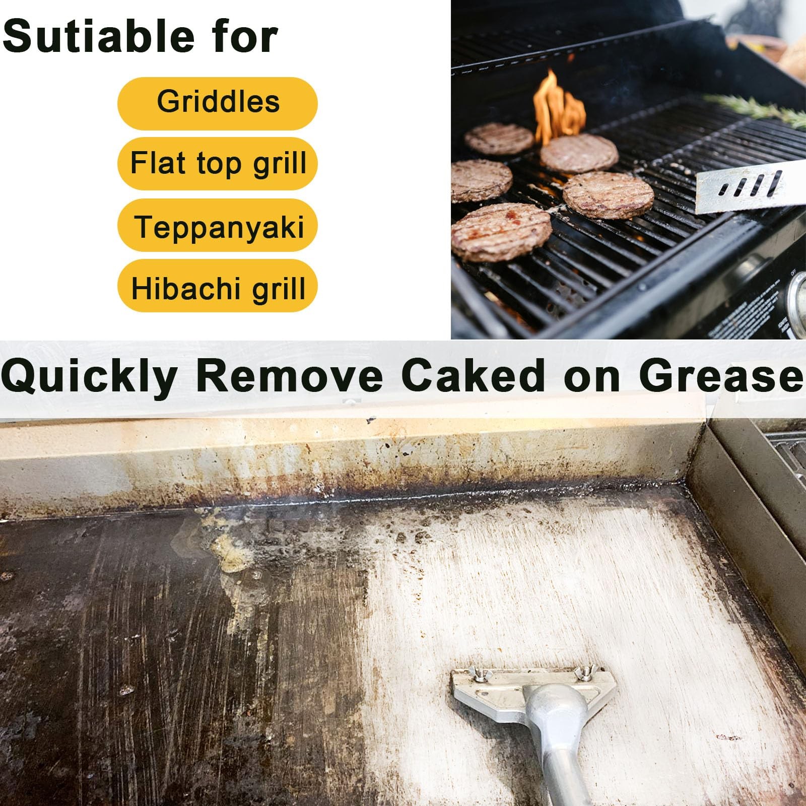 SEP SHIZHI 6 Pcs Grill Scraper Replacement Blade, 6 inch Stainless Silvery