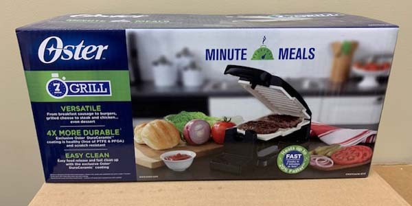 Oster 7 Minute Meals Vertical Flip Indoor Countertop Grill *NEW IN BOX*