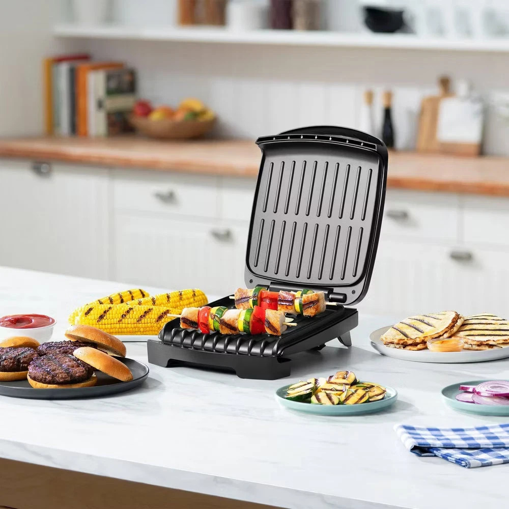 NEW – Gourmia 3-in-1 Cooking Plate Grill Contact Panini Maker Compact Black