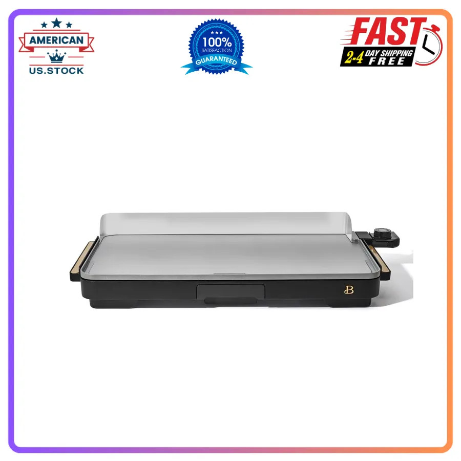 Beautiful Drew Barrymore XL Electric Griddle 12 x 22 Nonstick Black Sesame