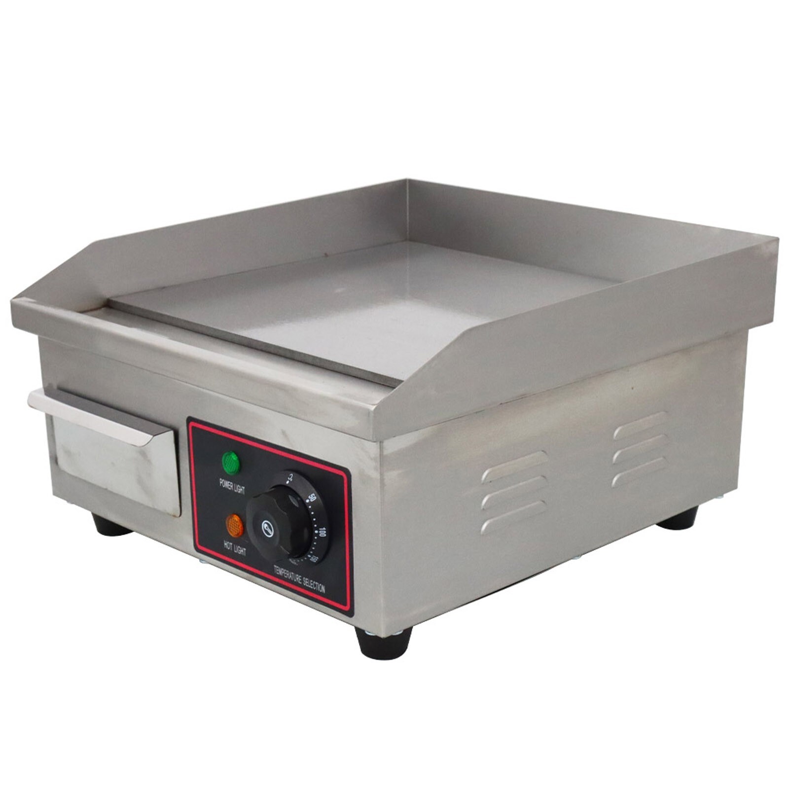 110V Flat Cooking Griddle Grill Stainless Steel Counter Top Electric Gridle