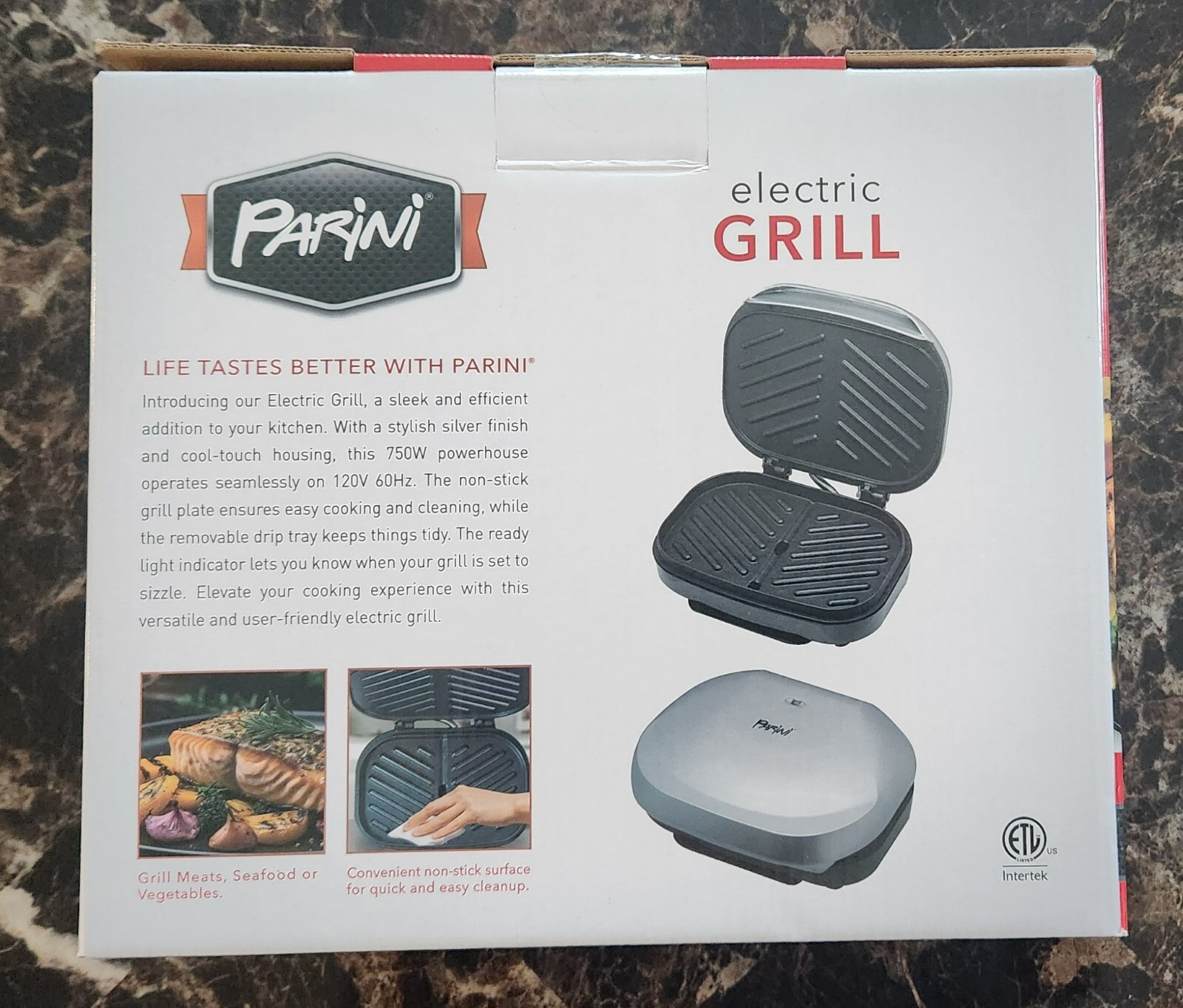 Parini Electric Grill – Meats, Seafood Vegetables! Non stick Surface NIB