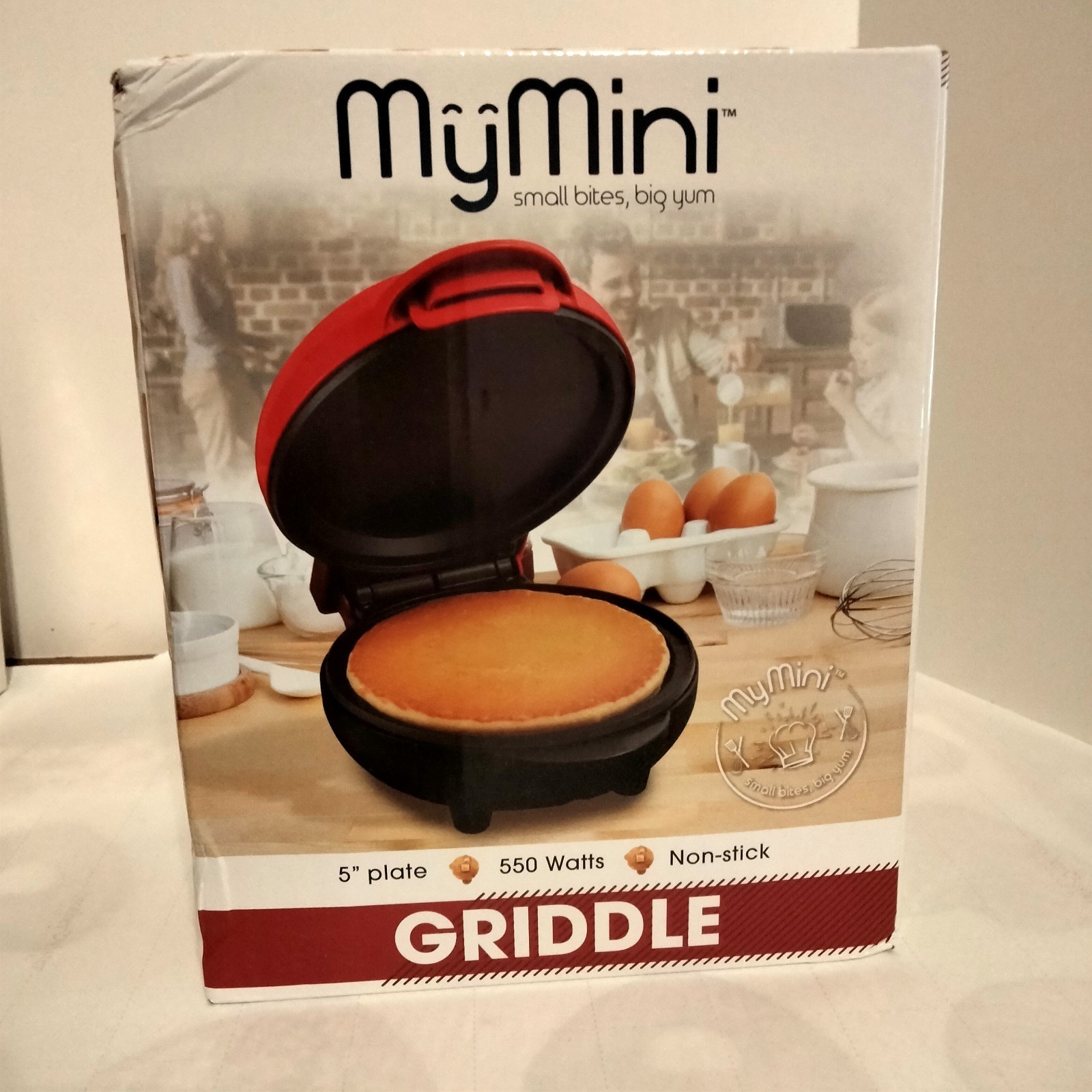 MyMini Griddle MGDWM5RD 550W Non-Stick Portable 5″ Plate Red Easy Clean