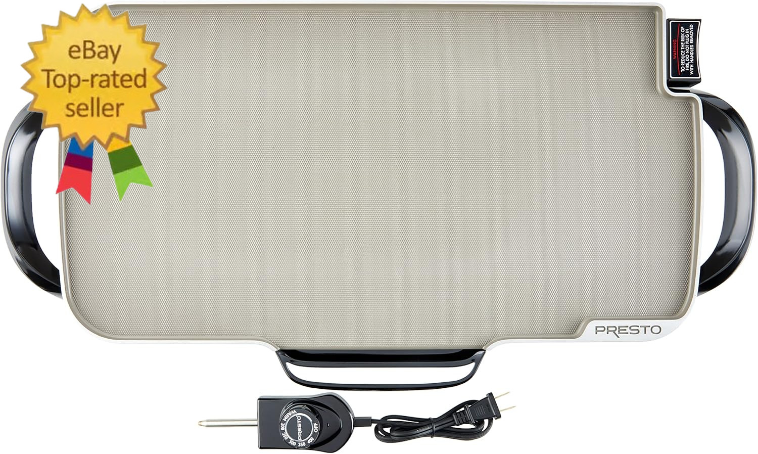 07062-22-Inch Ceramic Removable Handles Electric Griddle, Grey Ceramic