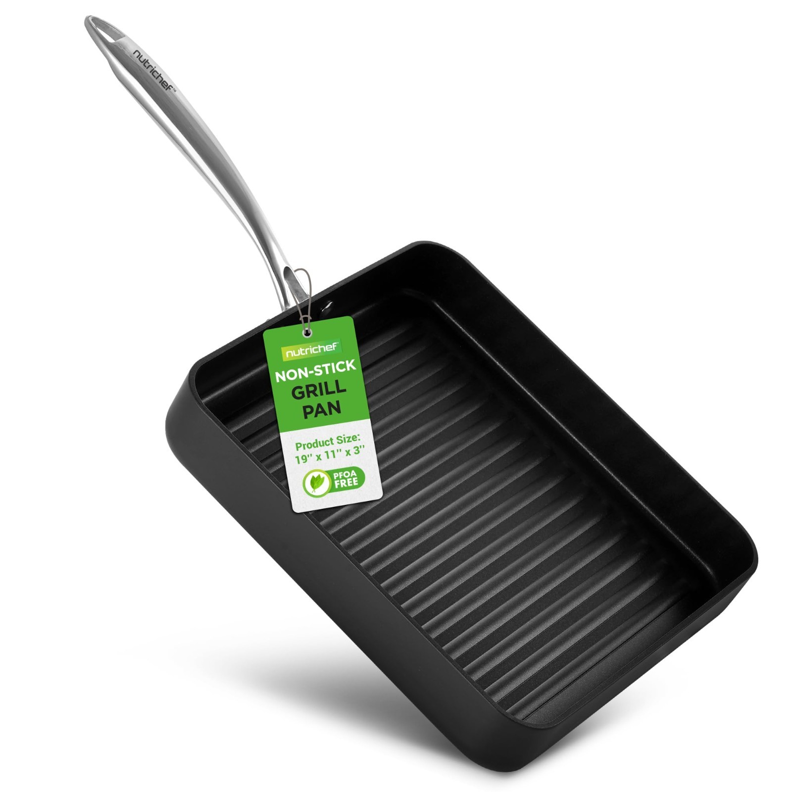 11″ Nonstick Griddle & Grill Pan – Dishwasher Safe, PFOA-Free, Even Heat, Compat