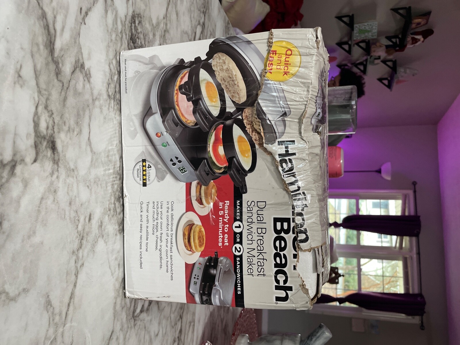 Hamilton Beach 25490 Dual Breakfast Sandwich Maker open box never used