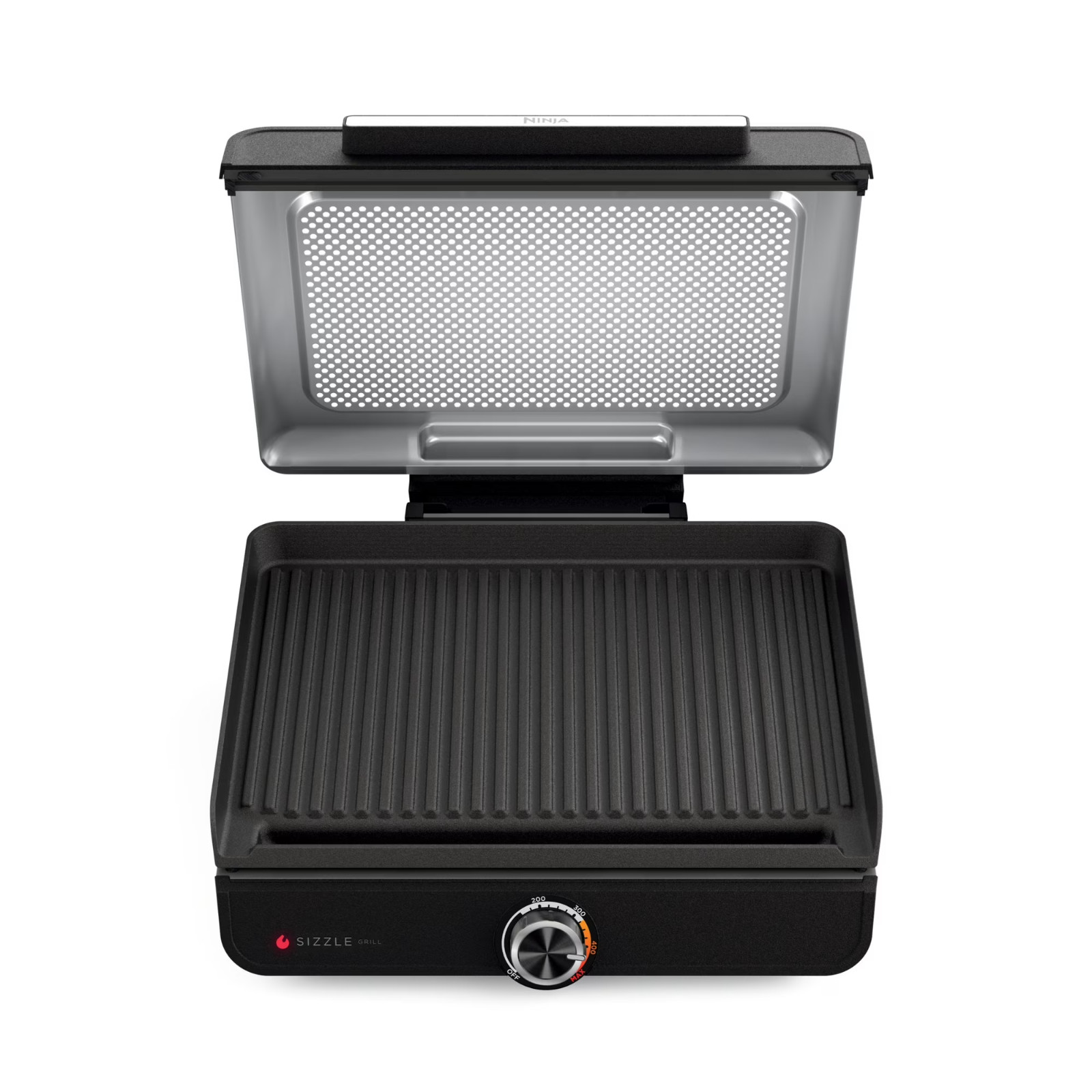 Ninja Sizzle 6-Serving Electric Indoor Grill, Low Smoke, 500°F Max Heat, GR100,