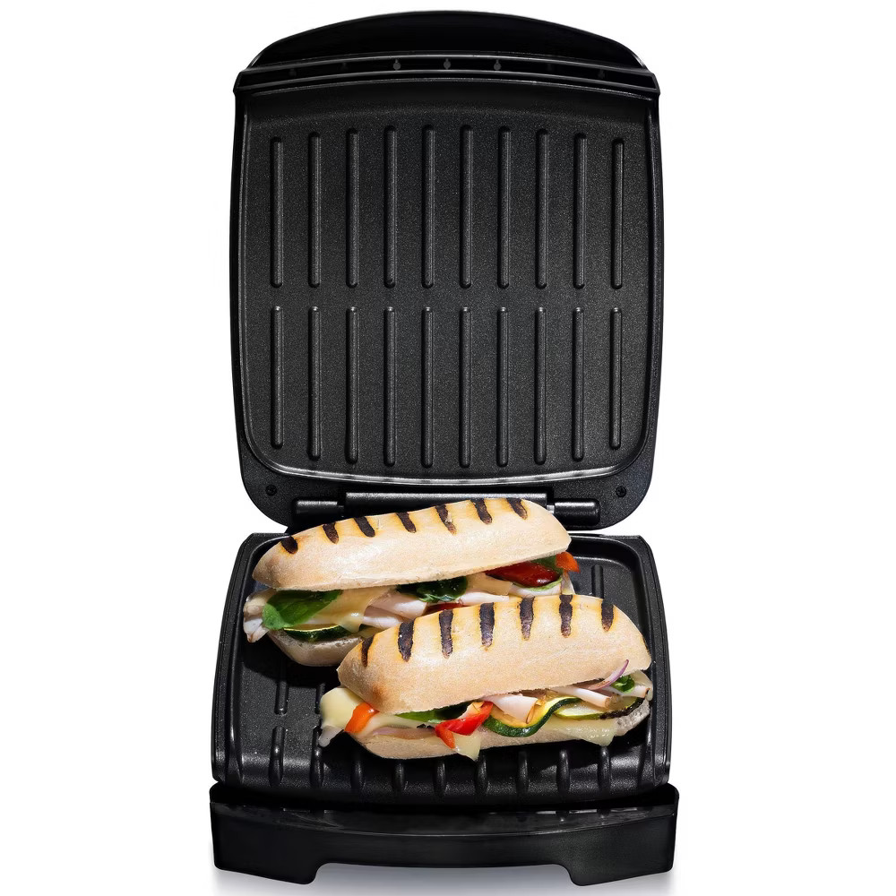 Gourmia 13.1″ 4-Slice Health Griddle Black/Stainless Steel Finish: