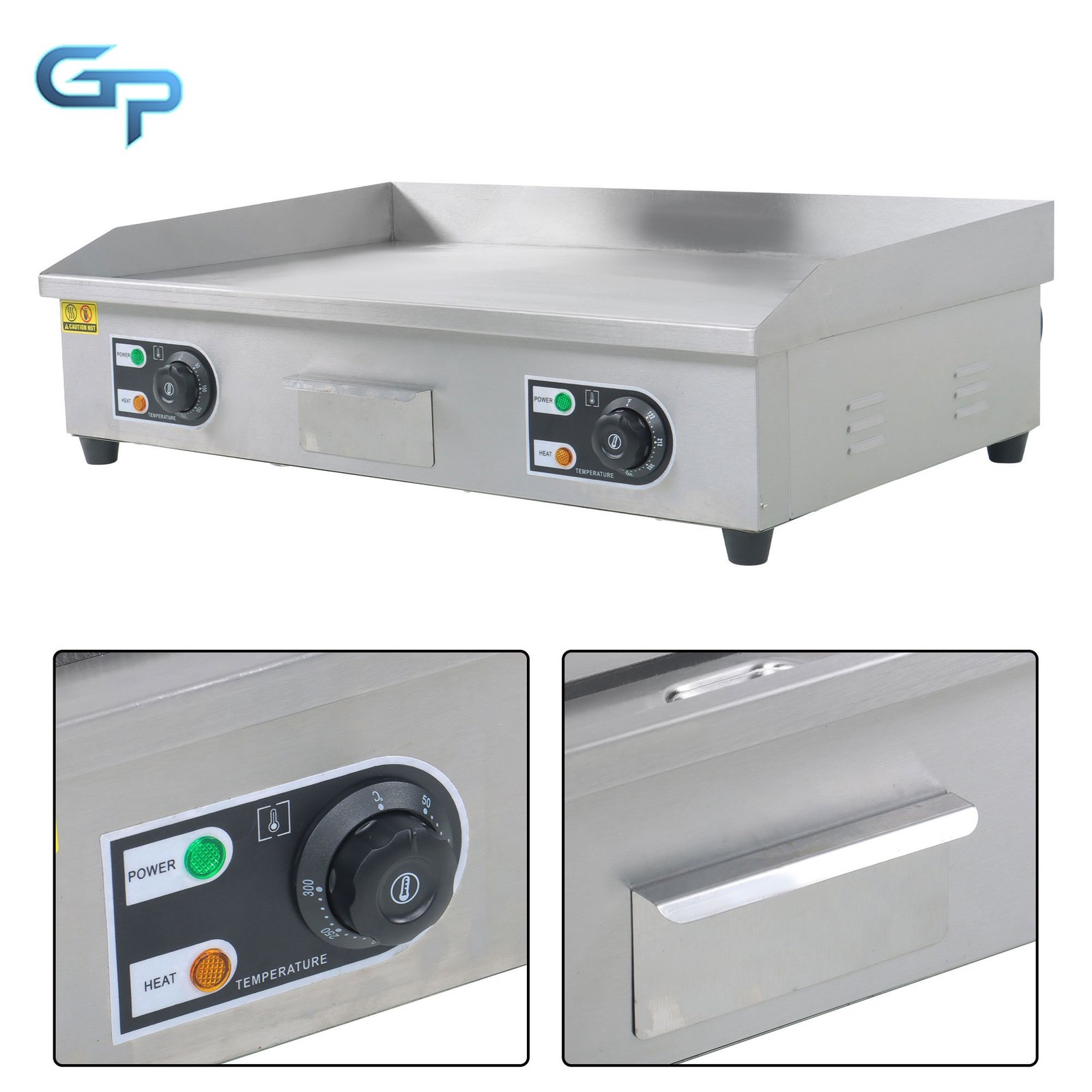 30″ Commercial Electric Griddle Countertop Flat Top Grill 3000W Full Flat