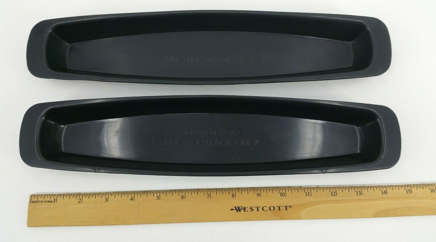 Lot of 2 George Foreman Grill Grease Drip Trays 14.5″ Black Catch Pan Tray Basin