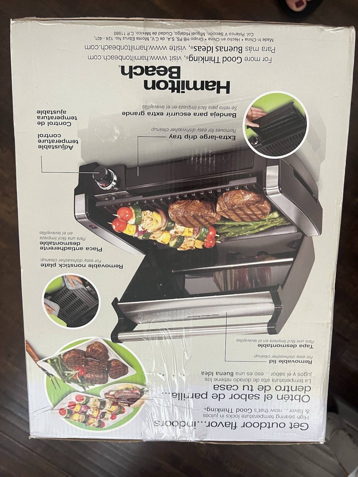 NEW IN BOX Hamilton Beach Electric Indoor Searing Grill Stainless Steel 25360