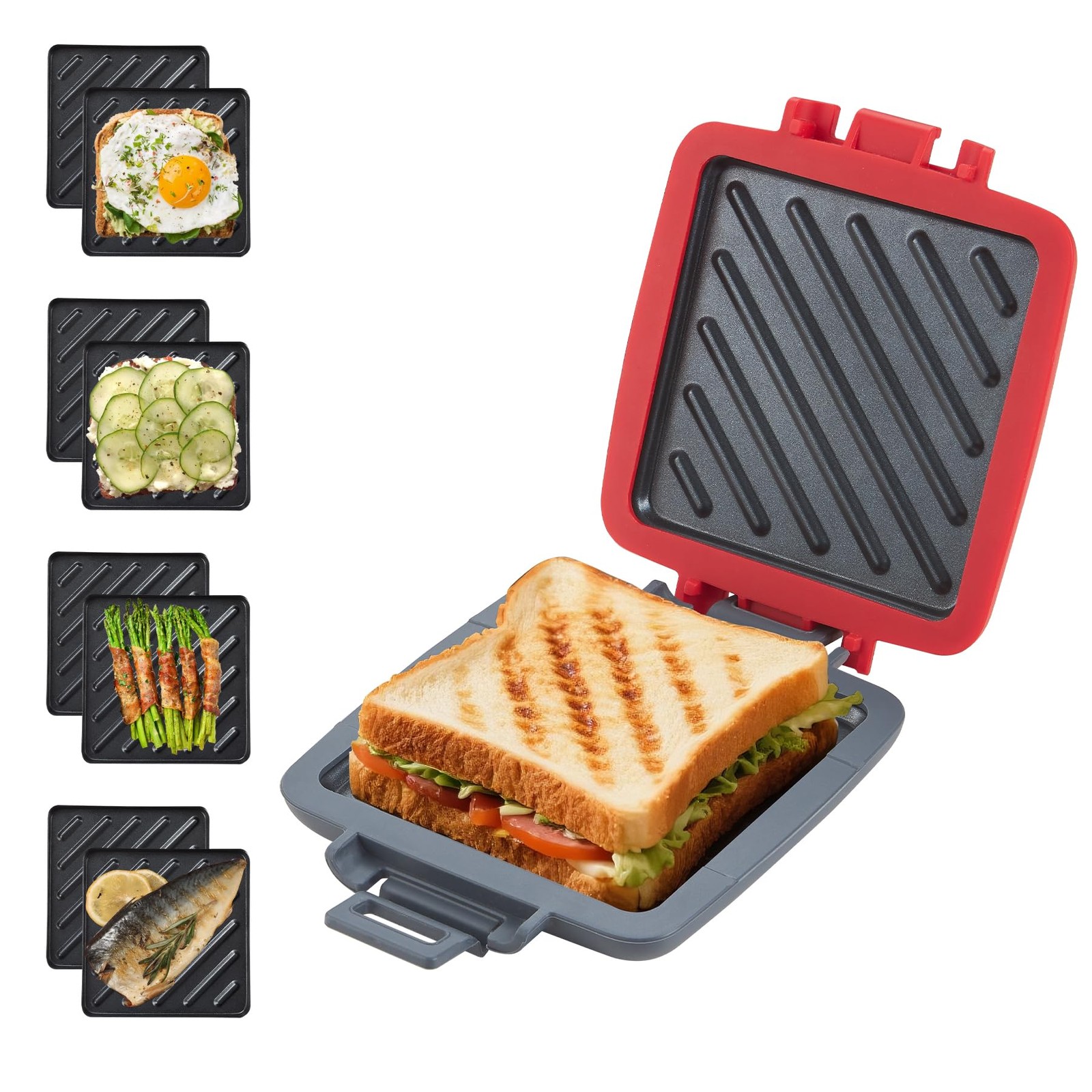 Microwave Sandwich Maker, Snack Maker & Panini Press, Removable Non-Stick Pla…