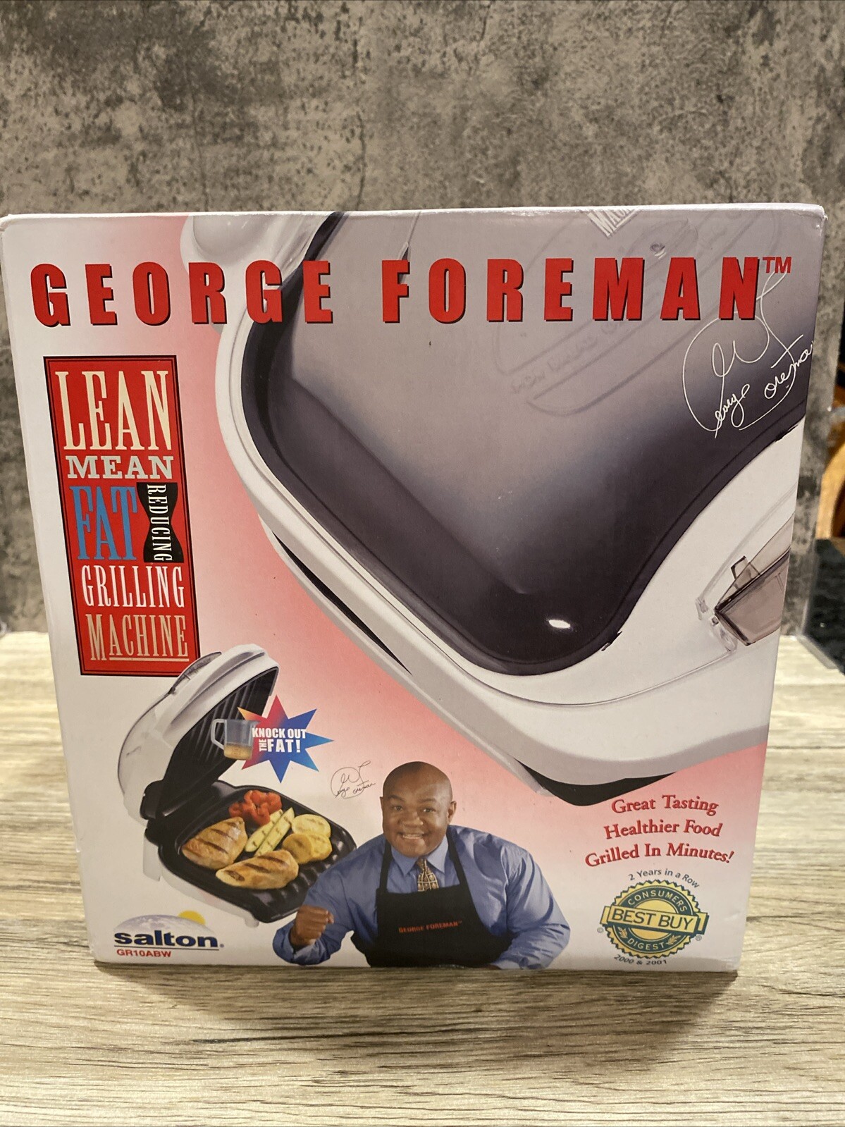 Vintage George Foreman lean mean fat reducing grilling machine