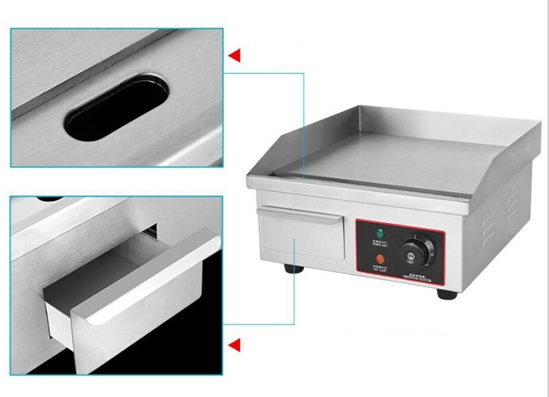 NEW 14″*11.8″ Commercial Electric Griddle Stove 110V Countertop Flat Top Griddle
