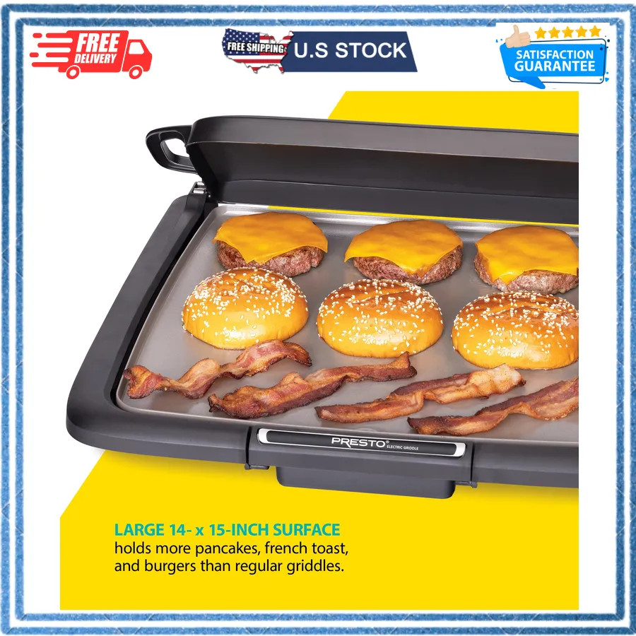 Presto Ceramic Nonstick Electric Griddle with Warming Tray