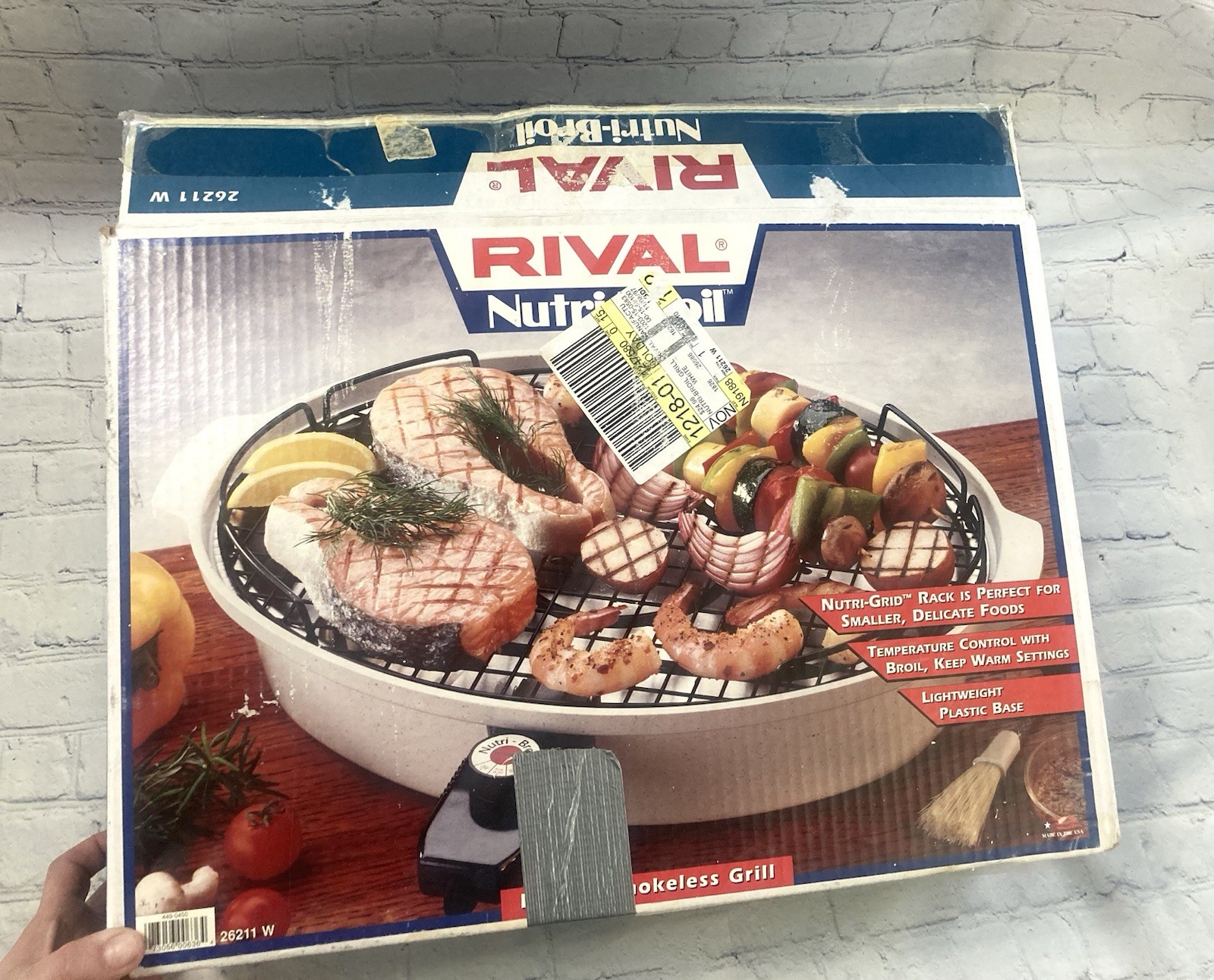 Vtg Rival Smokeless Indoor Electric Grill Nutri Broil 26211W Made In USA Box