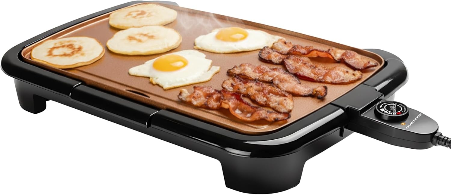 Electric Griddle W/ 16 x 10 Inch Flat Non-Stick Cooking Surface