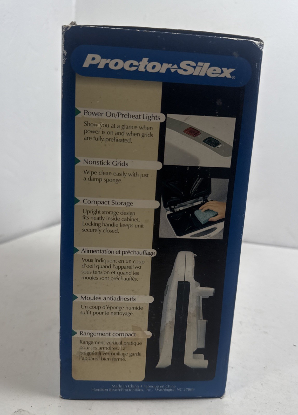 Proctor Silex Sandwich Toaster Nonstick Grids Press Meal Maker Model 25400 NEW