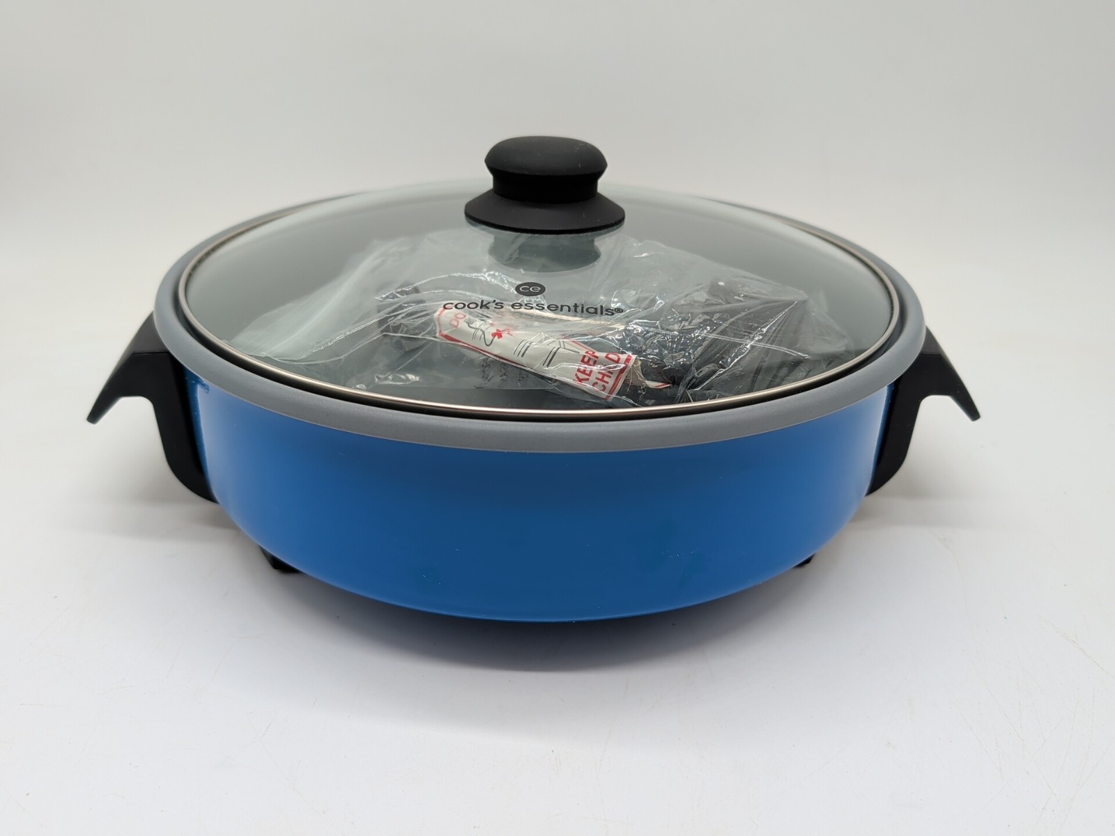 Cook’s Essentials K51077: 11.5″ Non-Stick Rapid Electric Skillet w/ Lid – Blue