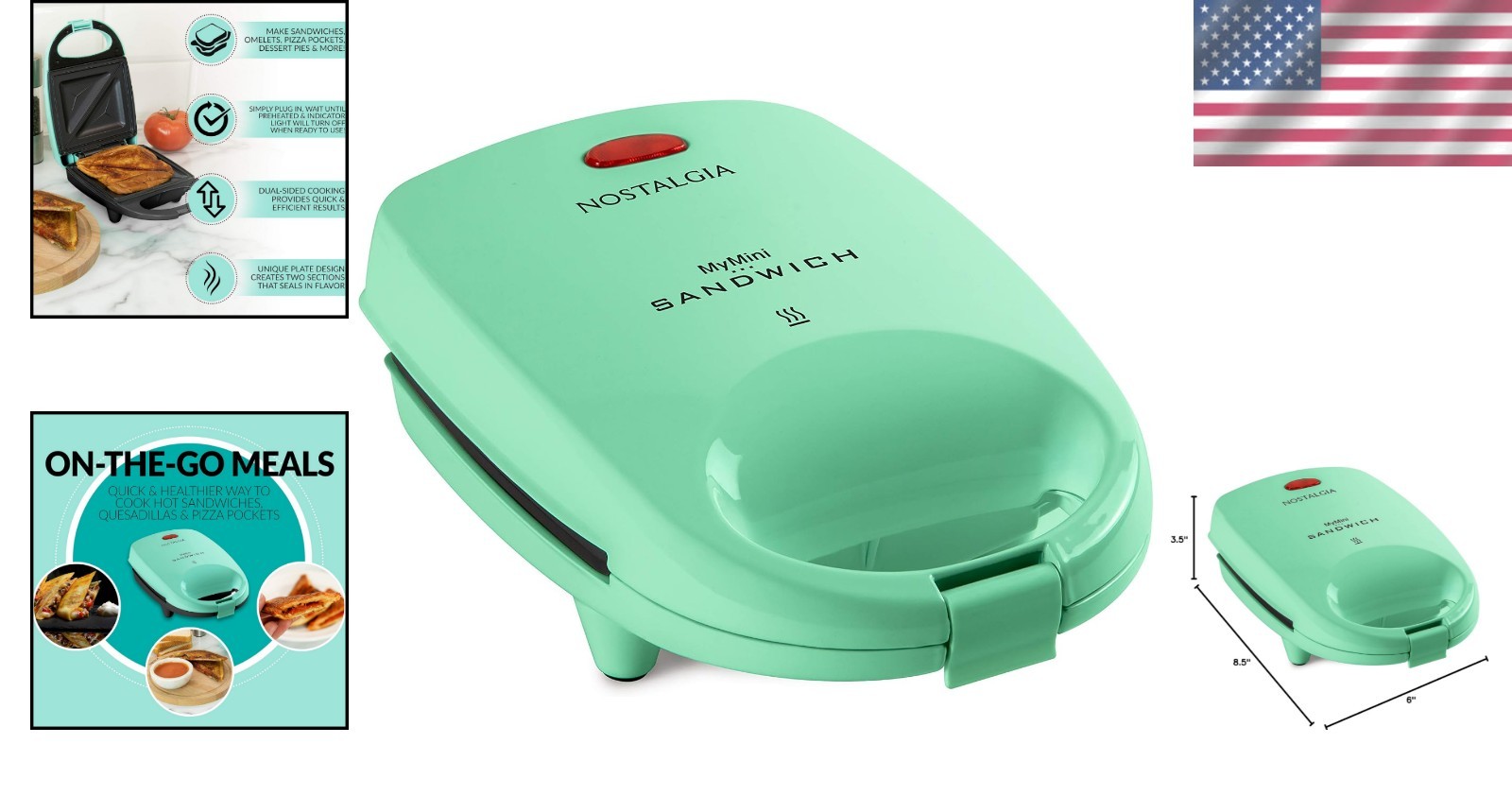 Sandwich Maker Panini Press Mini Nonstick Grill for Breakfast Lunch Dinners
