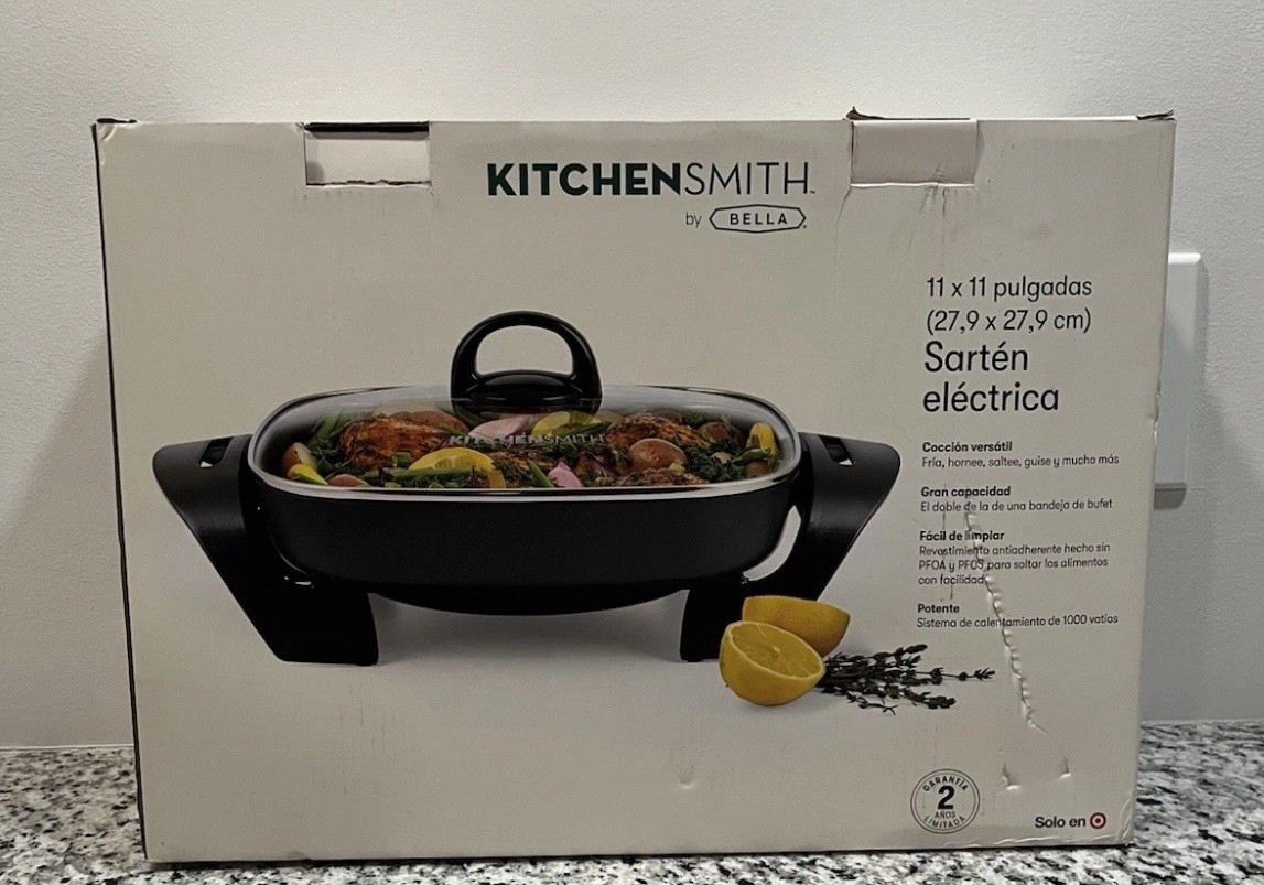 KitchenSmith by Bella TXG-619 11”x11” Electric Skillet 12117 Missing Lid