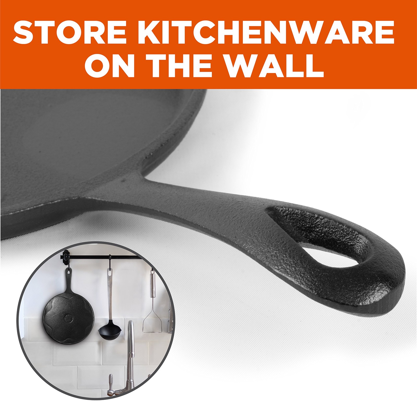 Round Cast Iron Griddle Pan 3-Piece Set – 8-inch 10-inch and 12-inch – Pre-se…