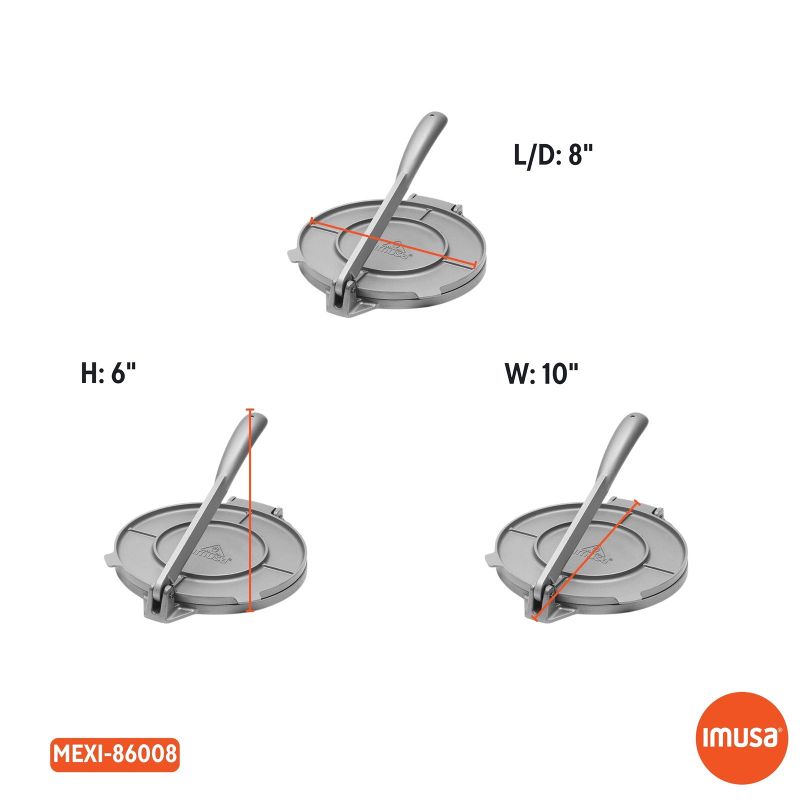 8 Inch Aluminum Tortilla Press For Tacos Flatbreads Arepas And More