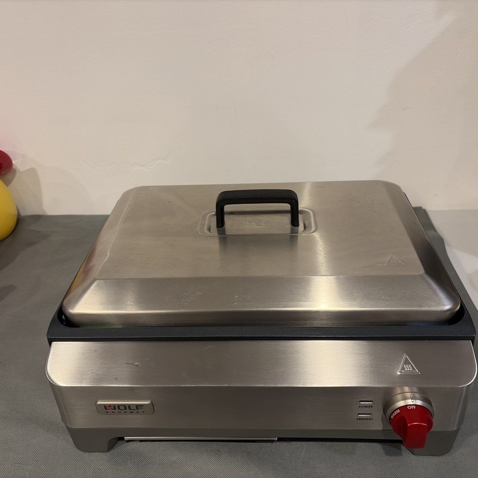 Wolf Gourmet WGGR100S Precision Griddle Red Knob Stainless Electric TESTED WORKS