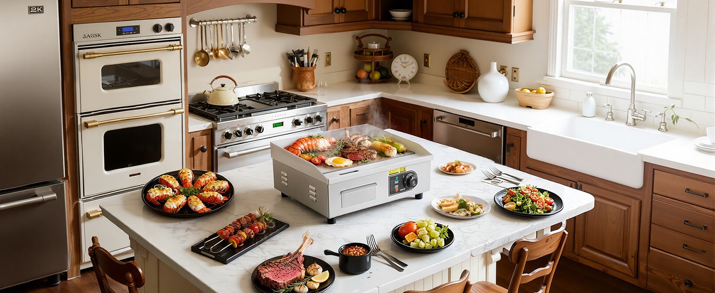 Commercial Electric Griddle, 18″, Countertop Flat Griddle | Stainless Steel