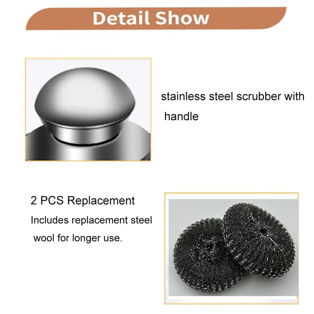 Steel Wool Scrubber, Oven Cleaner Brush, Stainless Scrubber and White