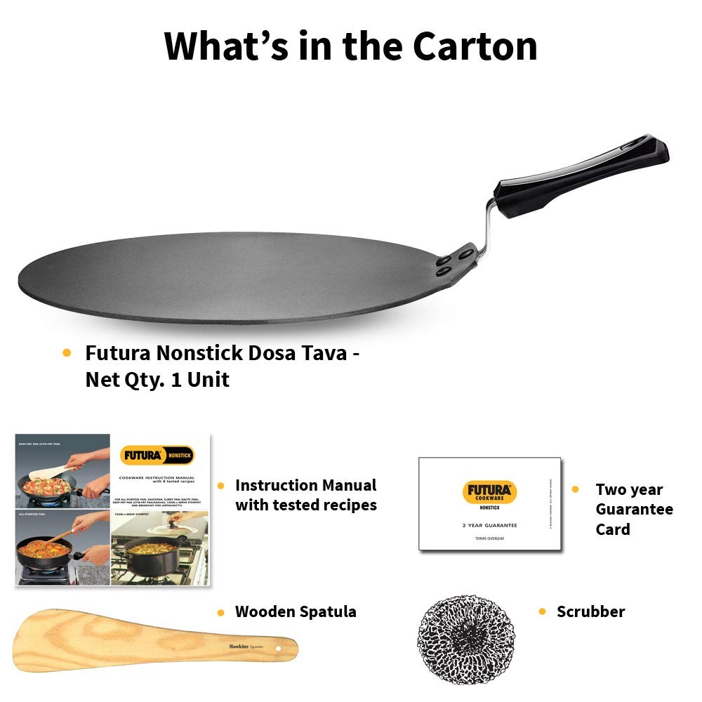 11-inch Non Stick Hawkins Dosa Tava Griddle Pan Black Non Stick Dosa
