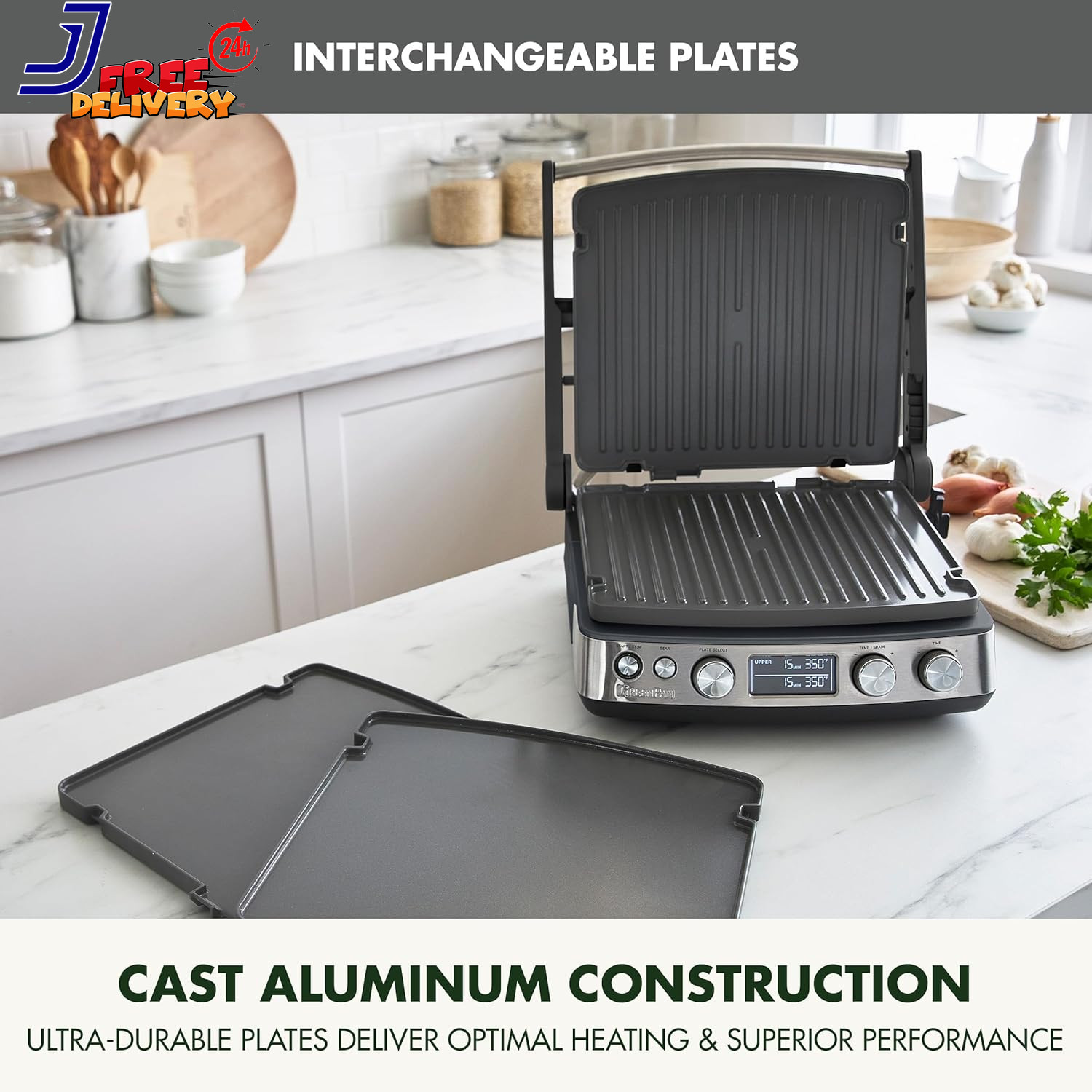 GreenPan Elite 7-in-1 Multi Function Contact Grill & Griddle Healthy Cerami
