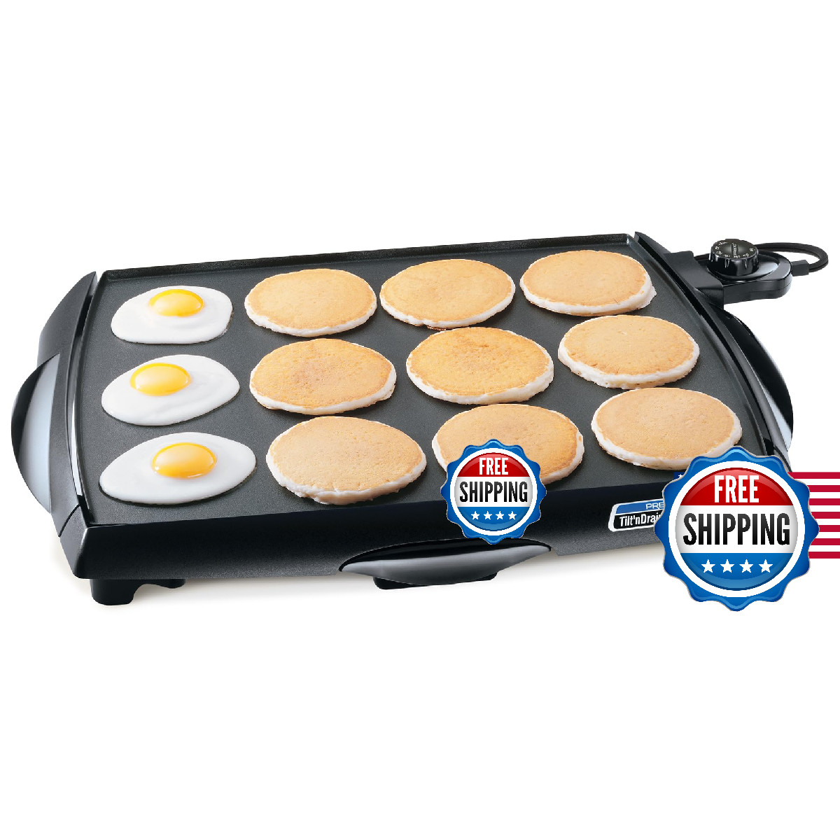 Presto 07046 Tilt ‘n Drain Big Griddle Cool-Touch Electric Griddle