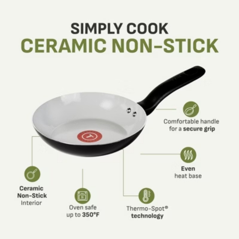 T-Fal Simply Cook 11″ Ceramic Nonstick Square Griddle Black