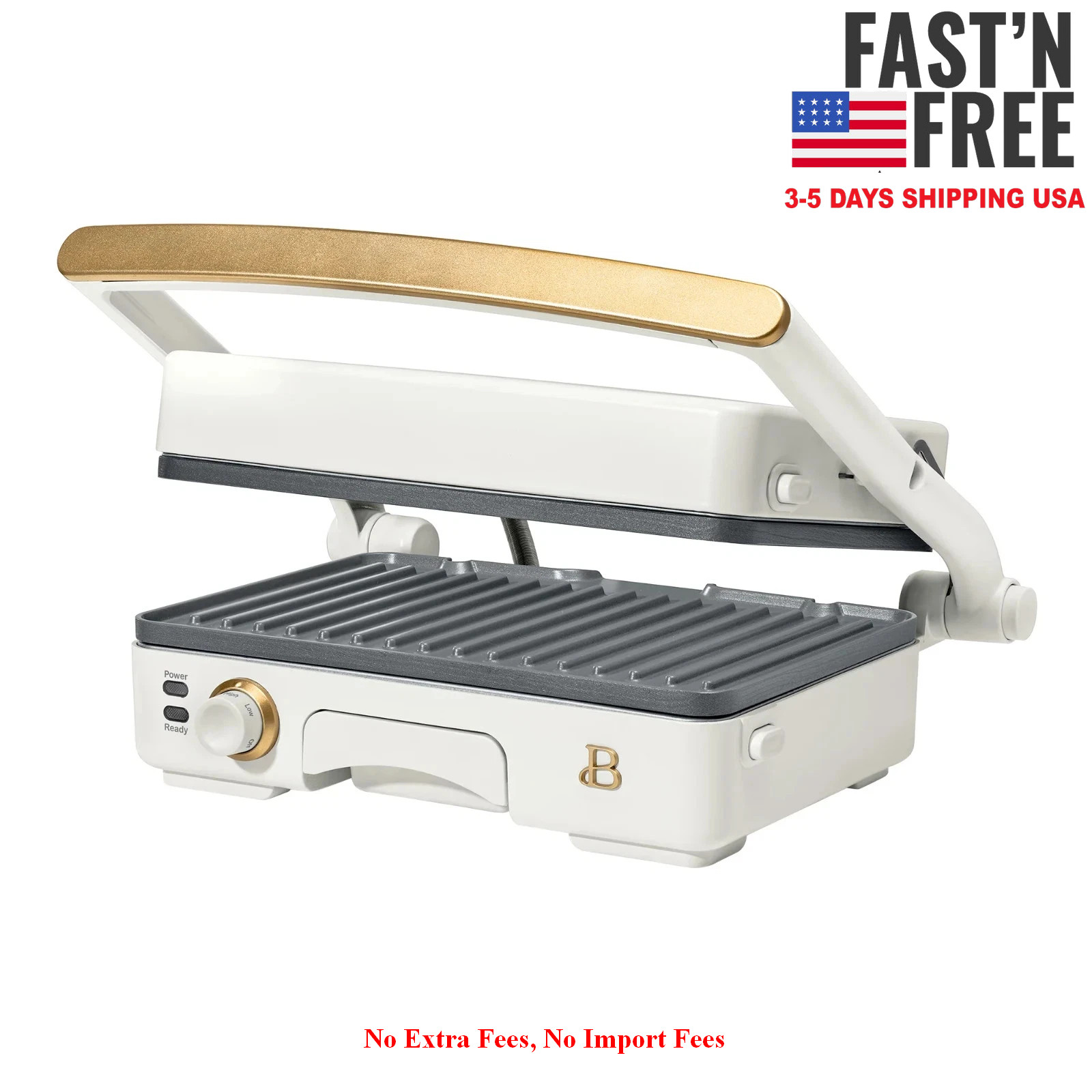 [HOT SALE] Beautiful 2-in-1 Panini Press & Grill, White Icing, NEW USA FREESHIP