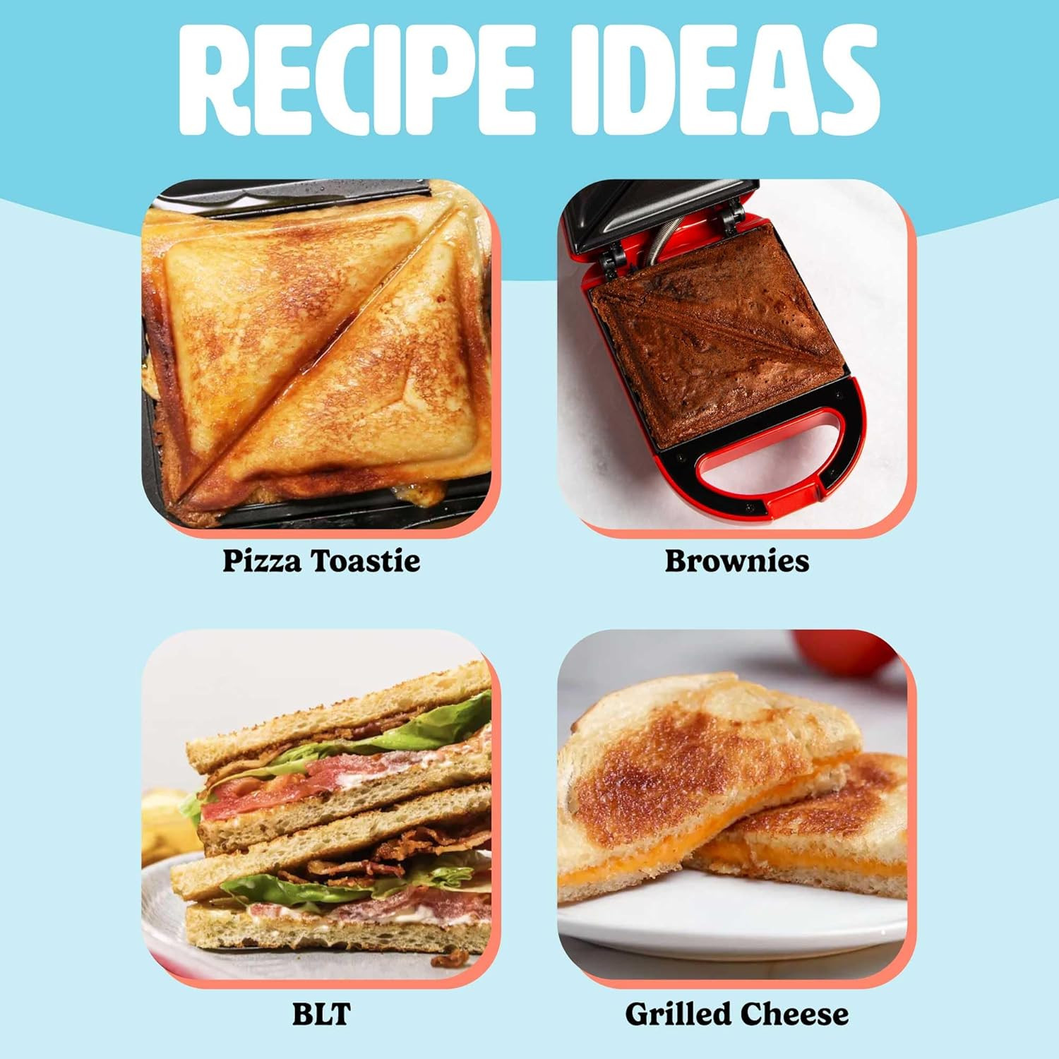 Mini Sandwich Maker, Makes Sandwiches, Paninis, Grilled Cheese, Desserts, Quick